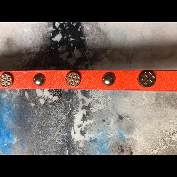 Auth Orange Leather Tory Burch Wrap Bracelet GUC - Picture 6 of 8